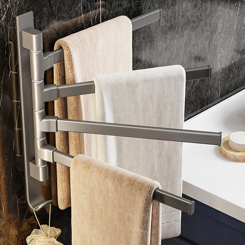 Contemporary Gray Bathroom Accessory Set Aluminium Towel Holder