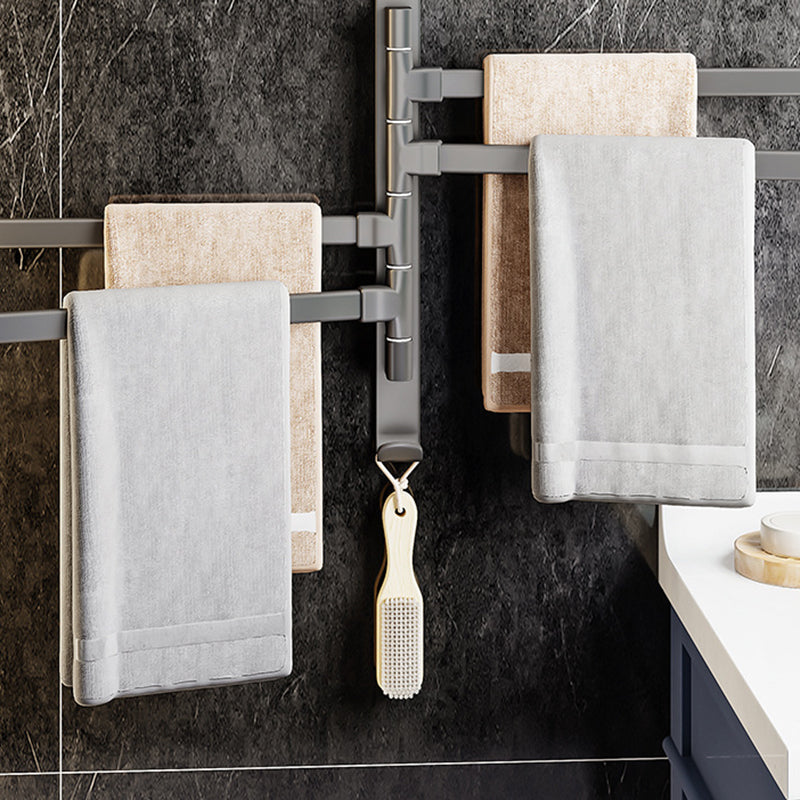 Contemporary Gray Bathroom Accessory Set Aluminium Towel Holder