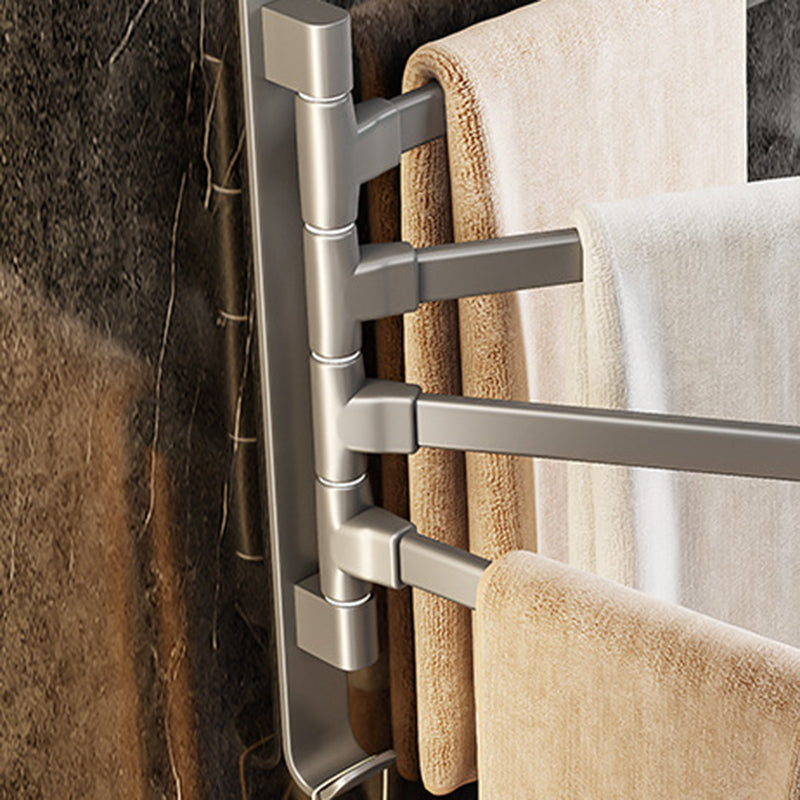 Contemporary Gray Bathroom Accessory Set Aluminium Towel Holder