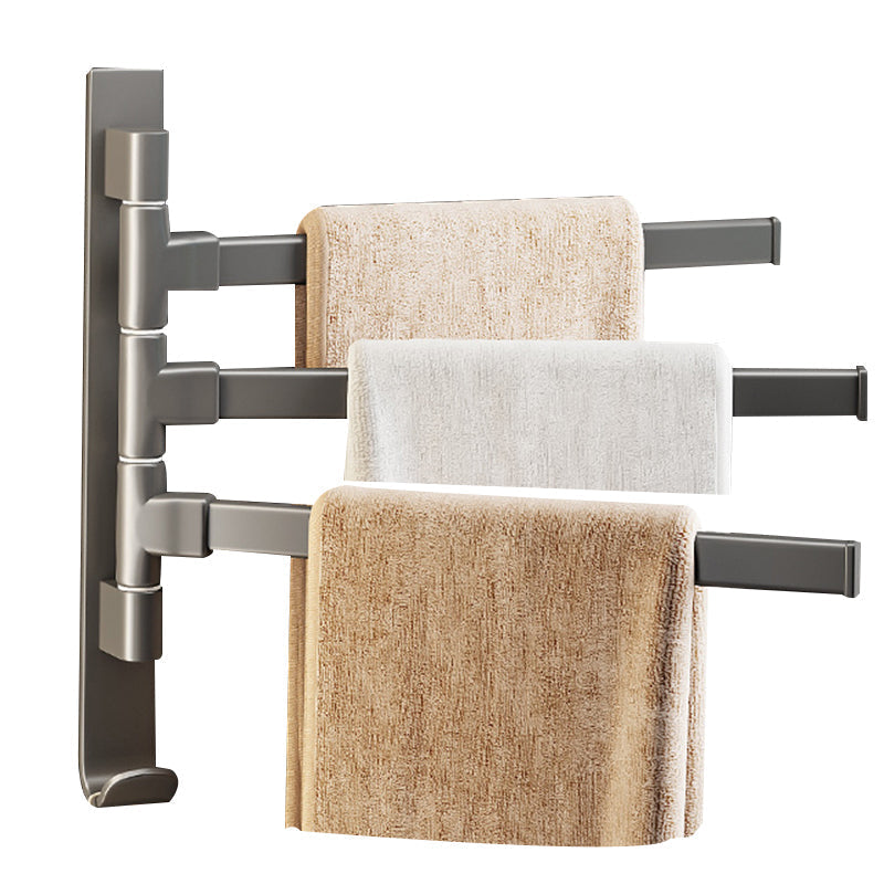 Contemporary Gray Bathroom Accessory Set Aluminium Towel Holder