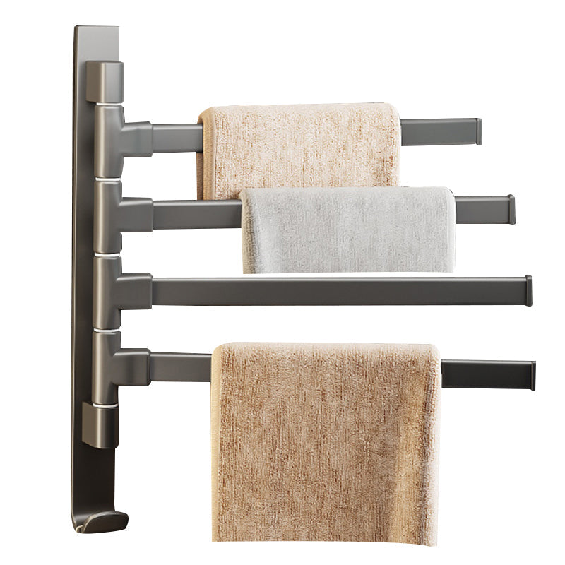 Contemporary Gray Bathroom Accessory Set Aluminium Towel Holder