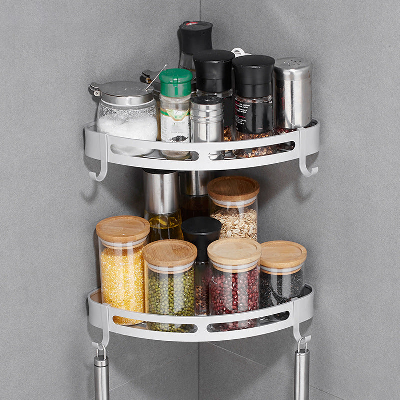 Modern Aluminum Bathroom Accessory Set Black/ Silver Bathroom Shelf