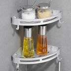 Modern Aluminum Bathroom Accessory Set Black/ Silver Bathroom Shelf