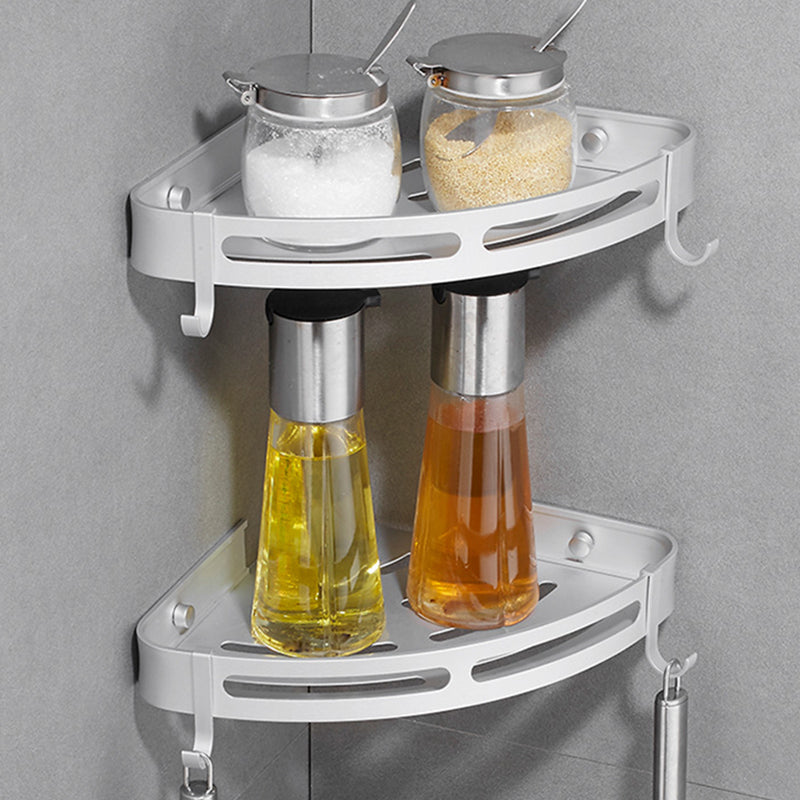Modern Aluminum Bathroom Accessory Set Black/ Silver Bathroom Shelf