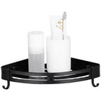 Modern Aluminum Bathroom Accessory Set Black/ Silver Bathroom Shelf