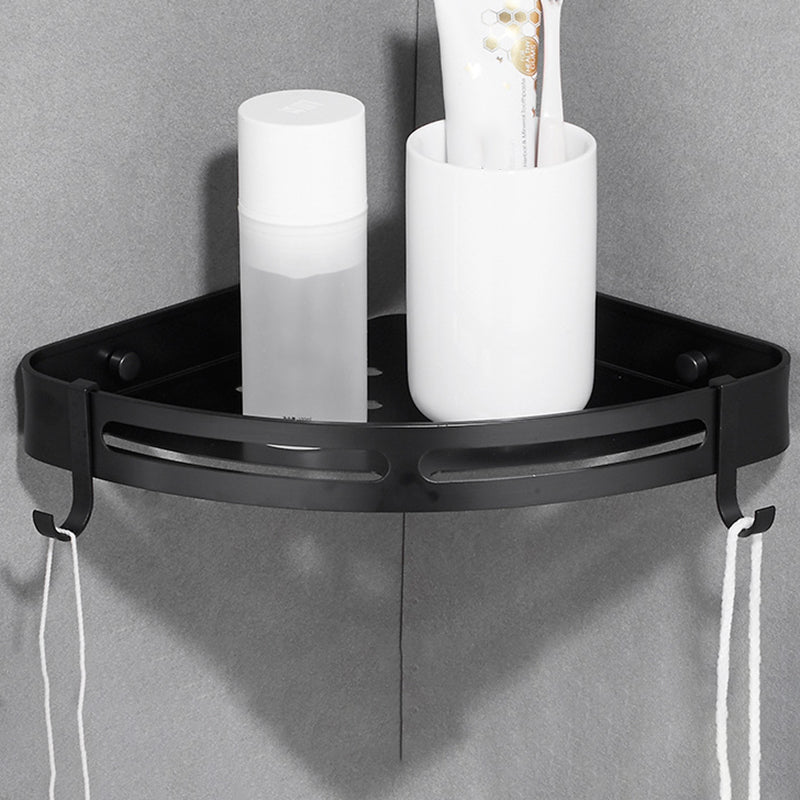Modern Aluminum Bathroom Accessory Set Black/ Silver Bathroom Shelf