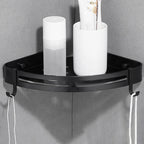 Modern Aluminum Bathroom Accessory Set Black/ Silver Bathroom Shelf