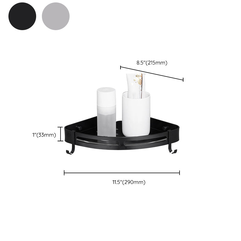 Modern Aluminum Bathroom Accessory Set Black/ Silver Bathroom Shelf