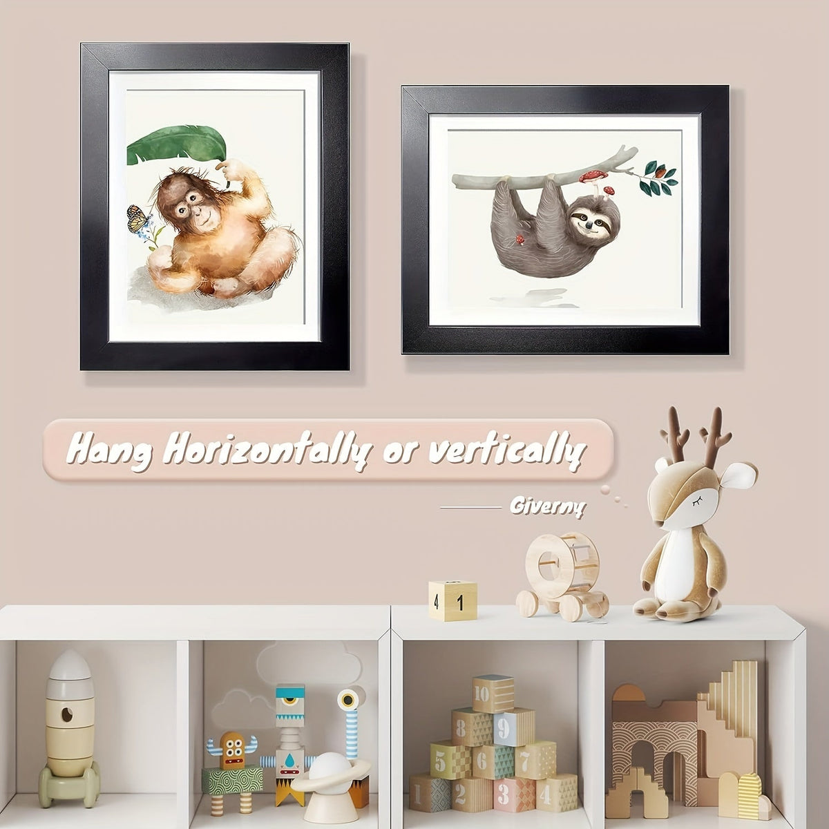 KidArtFrame – Cartoon Kids' Photo Frame with Wooden Frame