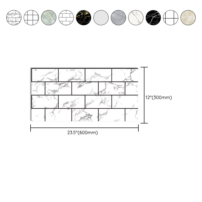 Modern Peel and Stick Tile PVC Rectangular 10 Pack Peel & Stick Field Tile for the Kitchen