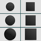 Black round fixed shower head Modern design wall-mounted shower head