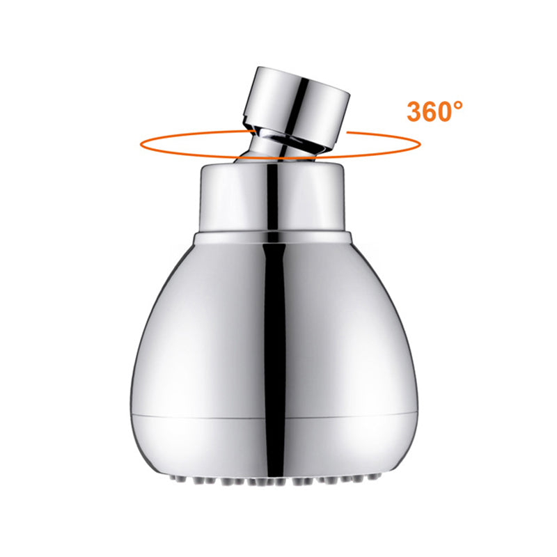 Silver Round Shower Head Standard Spray Pattern Wall Mounted Shower Head