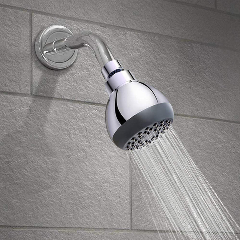 Silver Round Shower Head Standard Spray Pattern Wall Mounted Shower Head