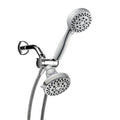 Silver Dual Shower Head Round Rainfall Wall-Mounted Shower Head