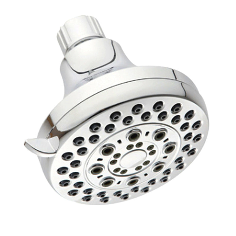 Silver Dual Shower Head Round Rainfall Wall-Mounted Shower Head