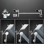 Modern Style Dual Showerhead 9-Spray Silver Wall-Mounted Showerhead
