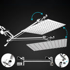 Modern Style Dual Showerhead 9-Spray Silver Wall-Mounted Showerhead