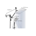 Modern Style Dual Showerhead 9-Spray Silver Wall-Mounted Showerhead