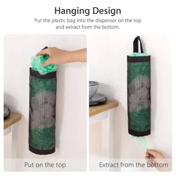 Hanging Pocket Organizer – Breathable Mesh for Storing Kitchen Bags and Fruits/Veggies