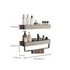 Contemporary Aluminum Bathroom Accessory Set Gray Bath Shelf