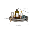 Contemporary Aluminum Bathroom Accessory Set Gray Bath Shelf
