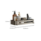 Contemporary Aluminum Bathroom Accessory Set Gray Bath Shelf