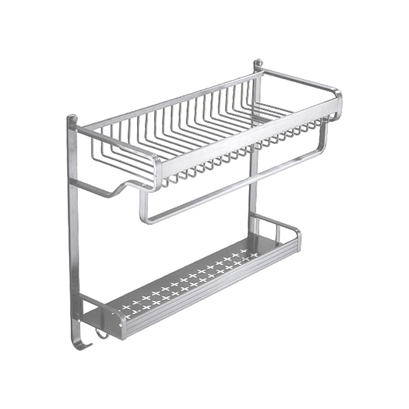 Black / Silver Bathroom Accessories Aluminum Hardware Set Bathroom Shelf