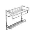 Black / Silver Bathroom Accessories Aluminum Hardware Set Bathroom Shelf