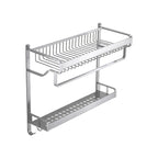 Black / Silver Bathroom Accessories Aluminum Hardware Set Bathroom Shelf