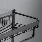 Black / Silver Bathroom Accessories Aluminum Hardware Set Bathroom Shelf