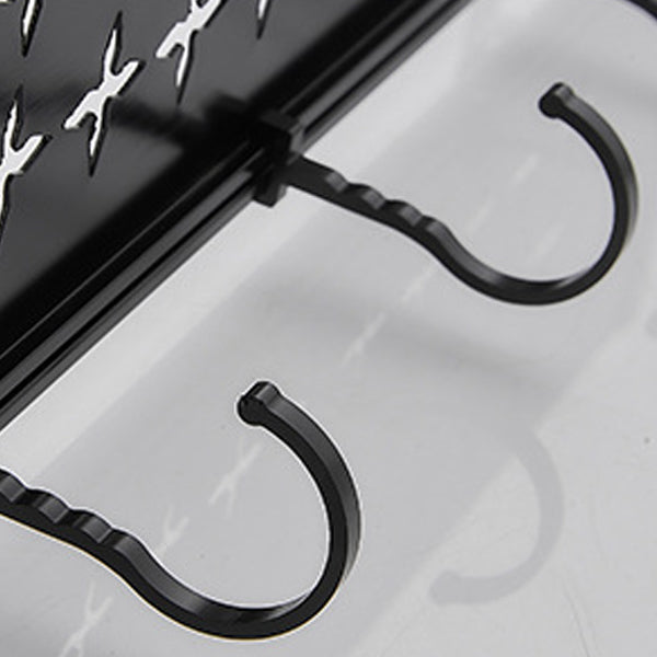Black / Silver Bathroom Accessories Aluminum Hardware Set Bathroom Shelf