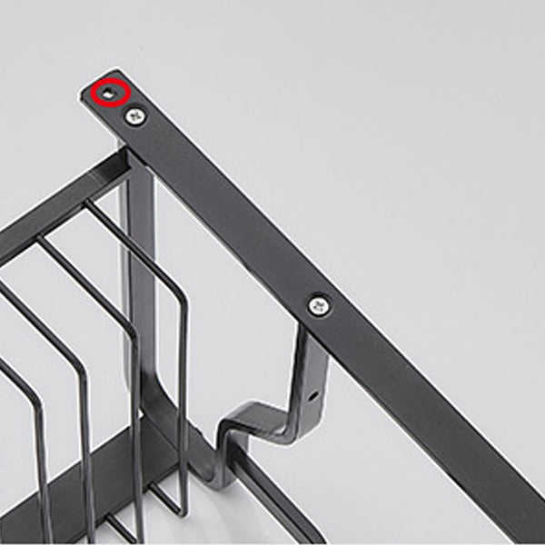 Black / Silver Bathroom Accessories Aluminum Hardware Set Bathroom Shelf