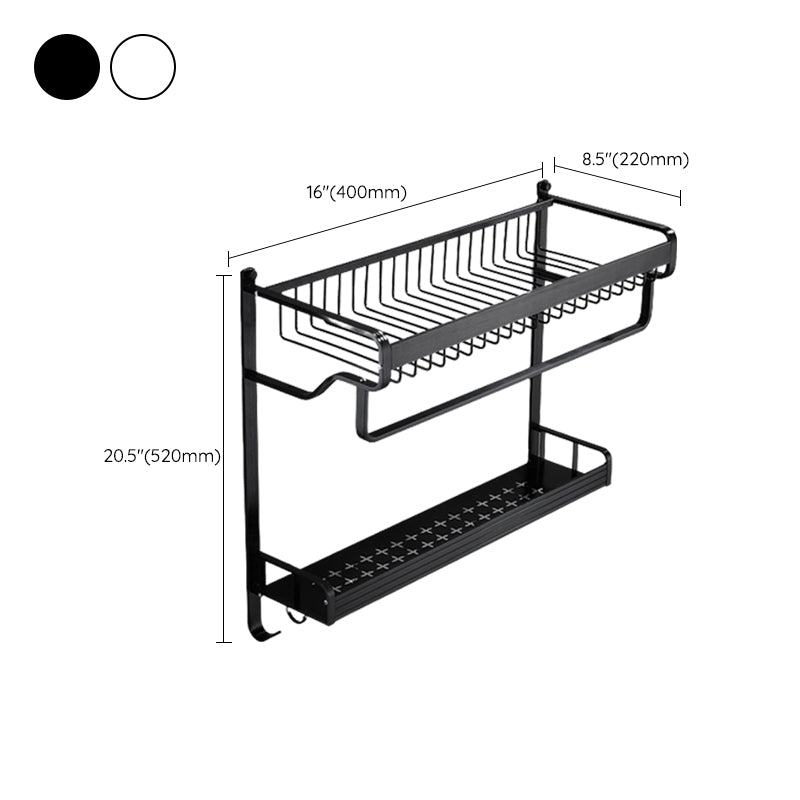 Black / Silver Bathroom Accessories Aluminum Hardware Set Bathroom Shelf