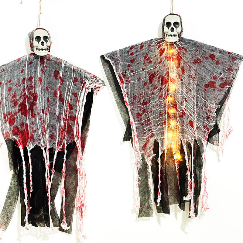 Halloween Hanging Decoration – Blood Red Luminous Skull Ghost