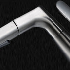 Modern Sink Faucet Copper Single Handle Low Arc Pull-Out Sink Faucet