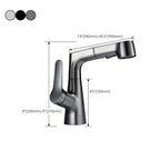 Modern Sink Faucet Copper Single Handle Low Arc Pull-Out Sink Faucet