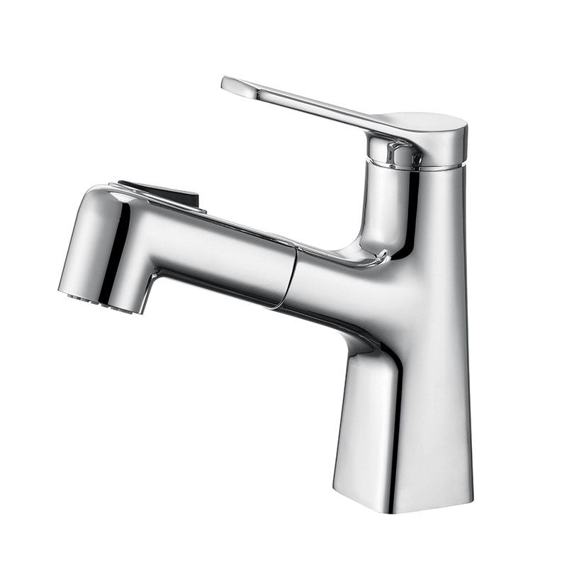 Contemporary Vessel Faucet Metal Single Handle Low Arc Vessel Faucet for the Bathroom