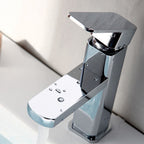 Cubic Chrome Bathroom Faucet Low Arc Single Lever Basin Faucet