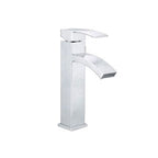 Cubic Chrome Bathroom Faucet Low Arc Single Lever Basin Faucet