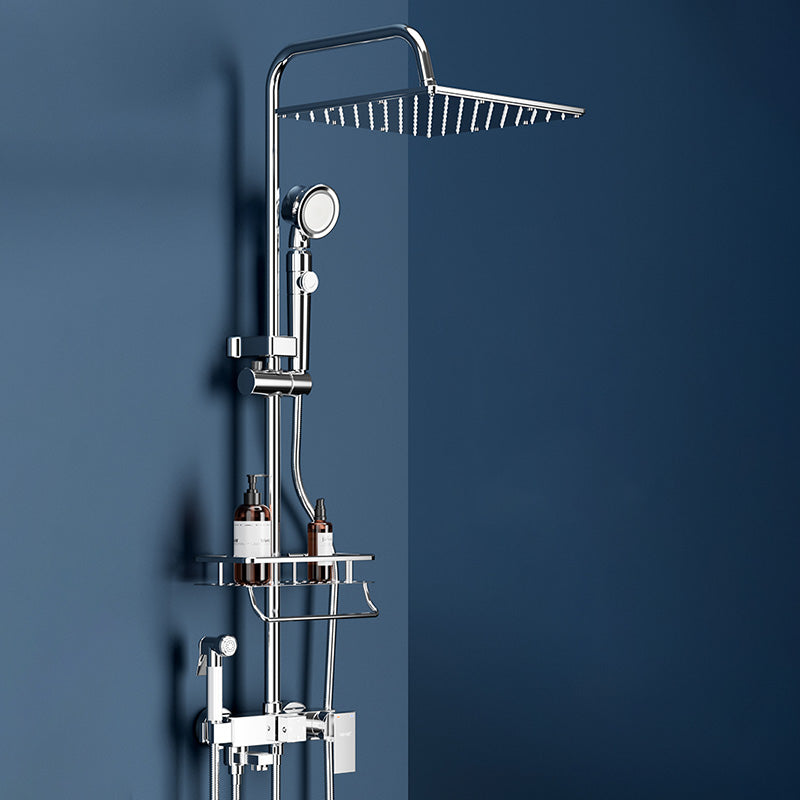 Wall-mounted Rectangular Shower System Stain-resistant Copper Modern Shower System