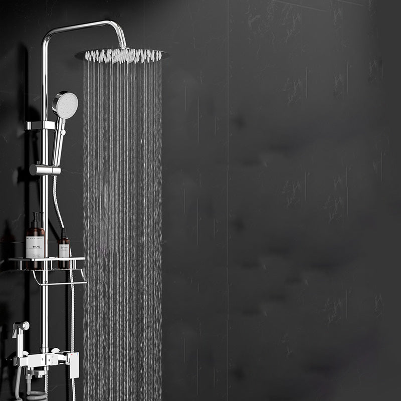 Wall-mounted Rectangular Shower System Stain-resistant Copper Modern Shower System