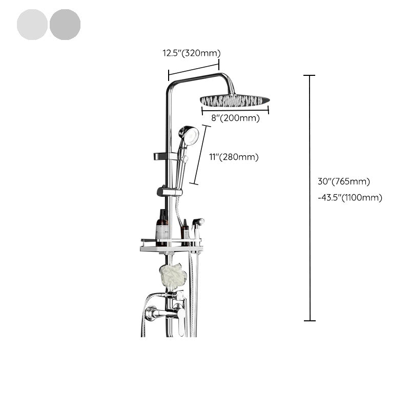 Wall-mounted Rectangular Shower System Stain-resistant Copper Modern Shower System