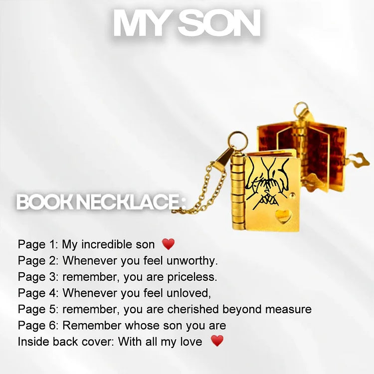 Memory Book Hanger Necklace – Symbolic Jewelry with Loving Message