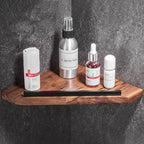 Wood & Aluminum Bathroom Set Brown Bathroom Accessory Set
