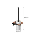 Wood & Aluminum Bathroom Set Brown Bathroom Accessory Set