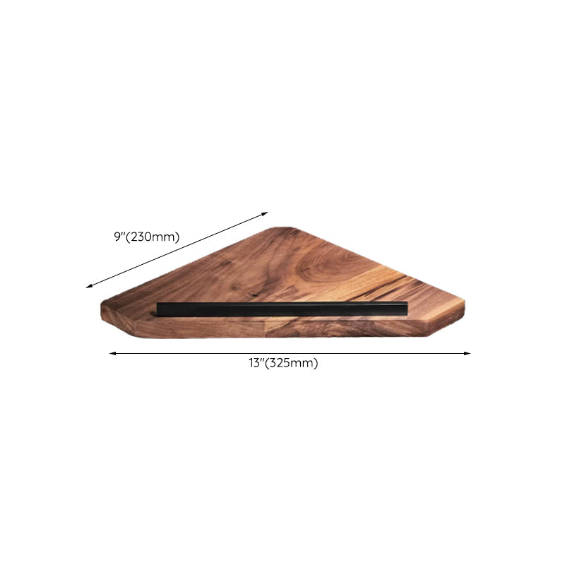 Wood & Aluminum Bathroom Set Brown Bathroom Accessory Set