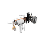 Wood & Aluminum Bathroom Set Brown Bathroom Accessory Set