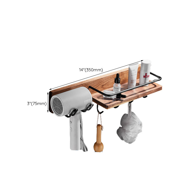 Wood & Aluminum Bathroom Set Brown Bathroom Accessory Set