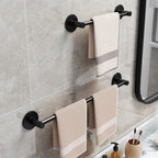 Aluminum Bathroom Hardware Set Black Bathroom Accessories Kit Towel Holder