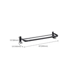 Contemporary bathroom accessory set with black finish and bath shelf/towel bar